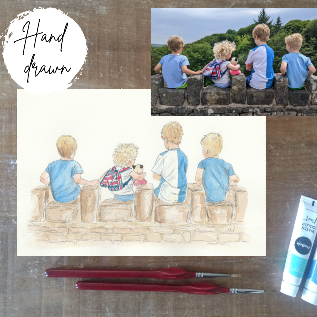 Friends and family Watercolour Portrait