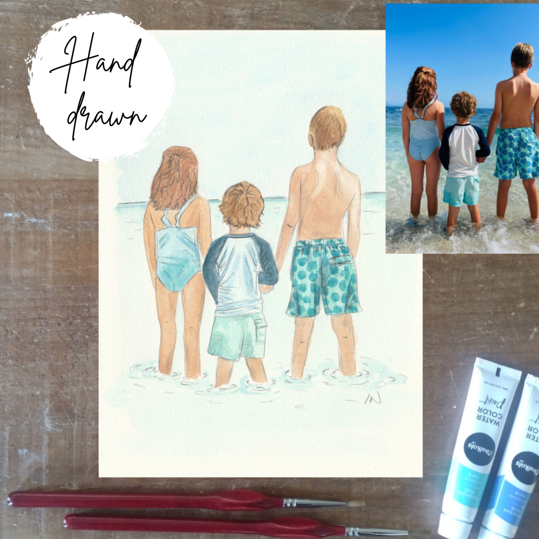 Friends and family Watercolour Portrait