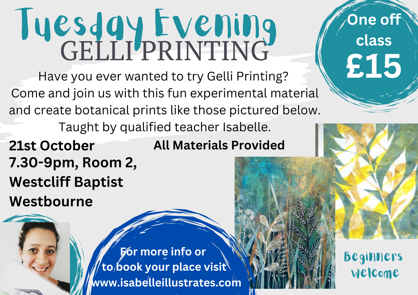 One off Gelli Printing Class