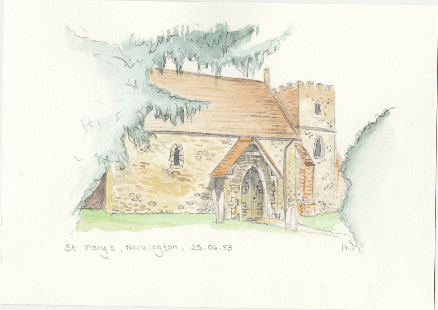 Wedding Venue and Church Watercolour Portrait