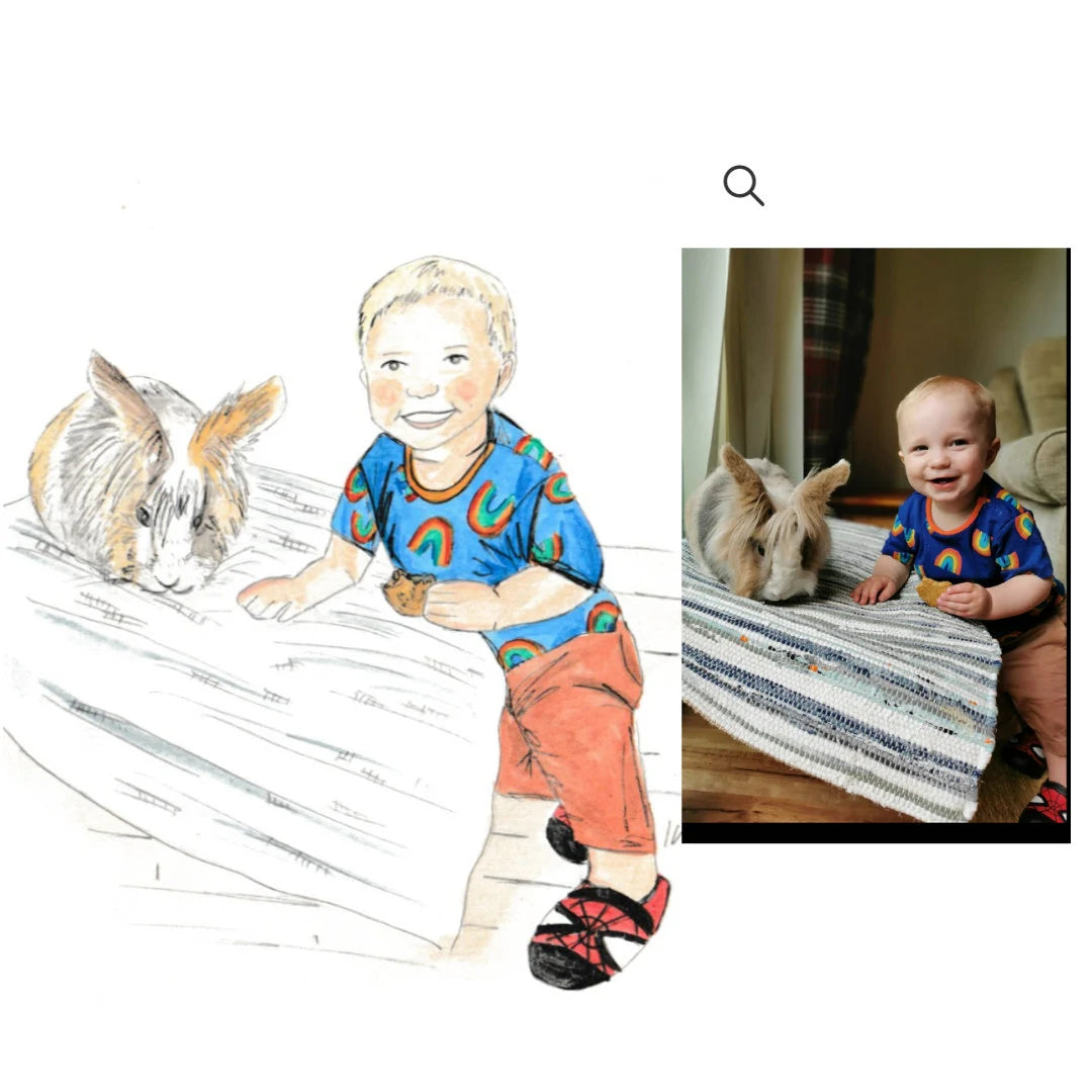 Watercolour Pet and Owner Portrait