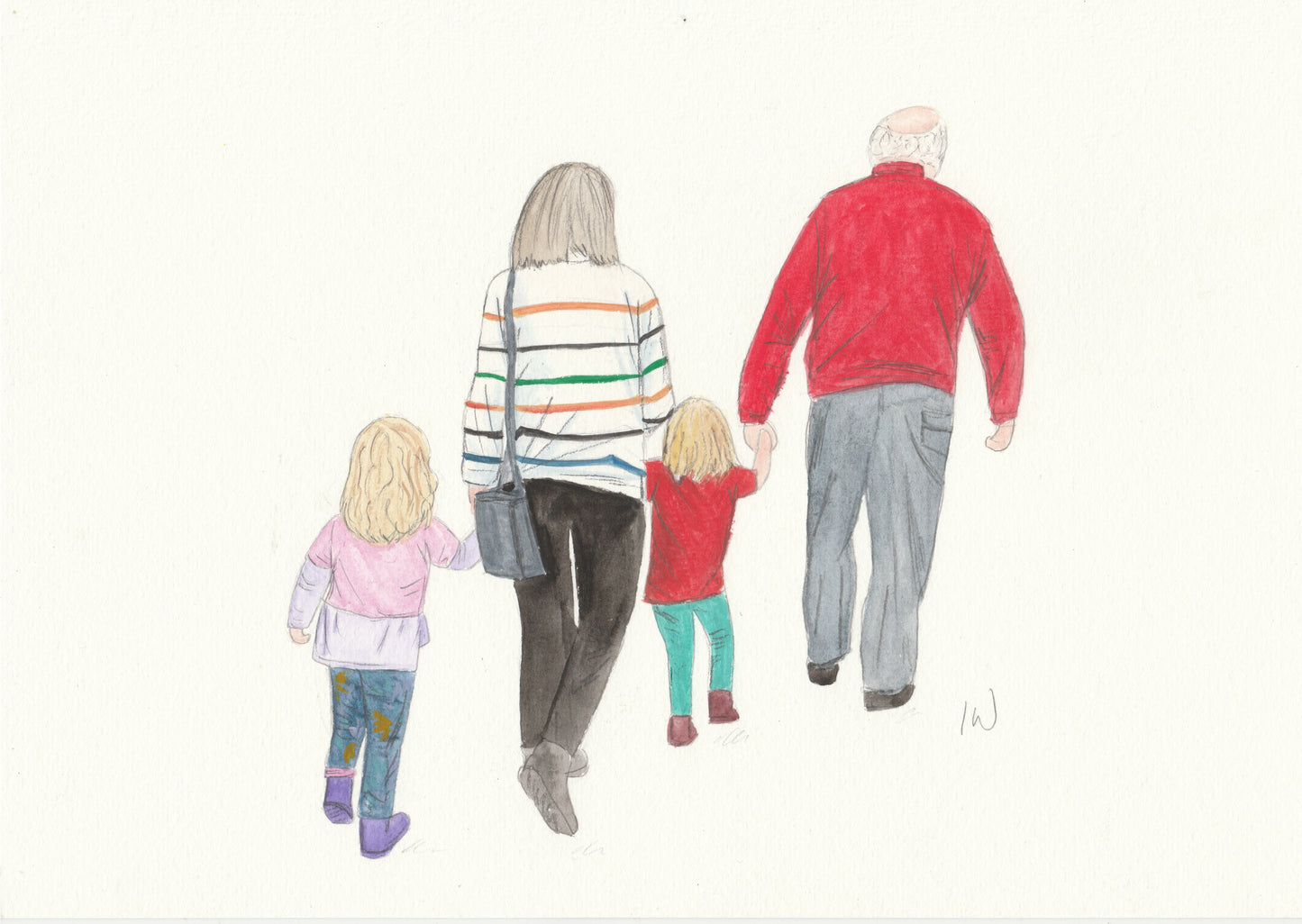 Friends and family Watercolour Portrait