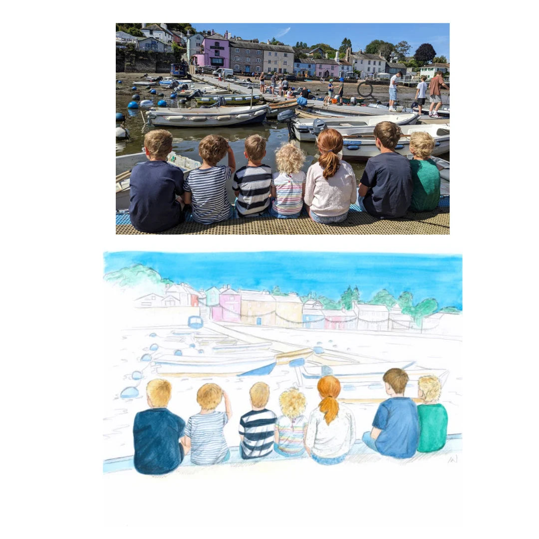 Extended Family and Friends Watercolour Portrait