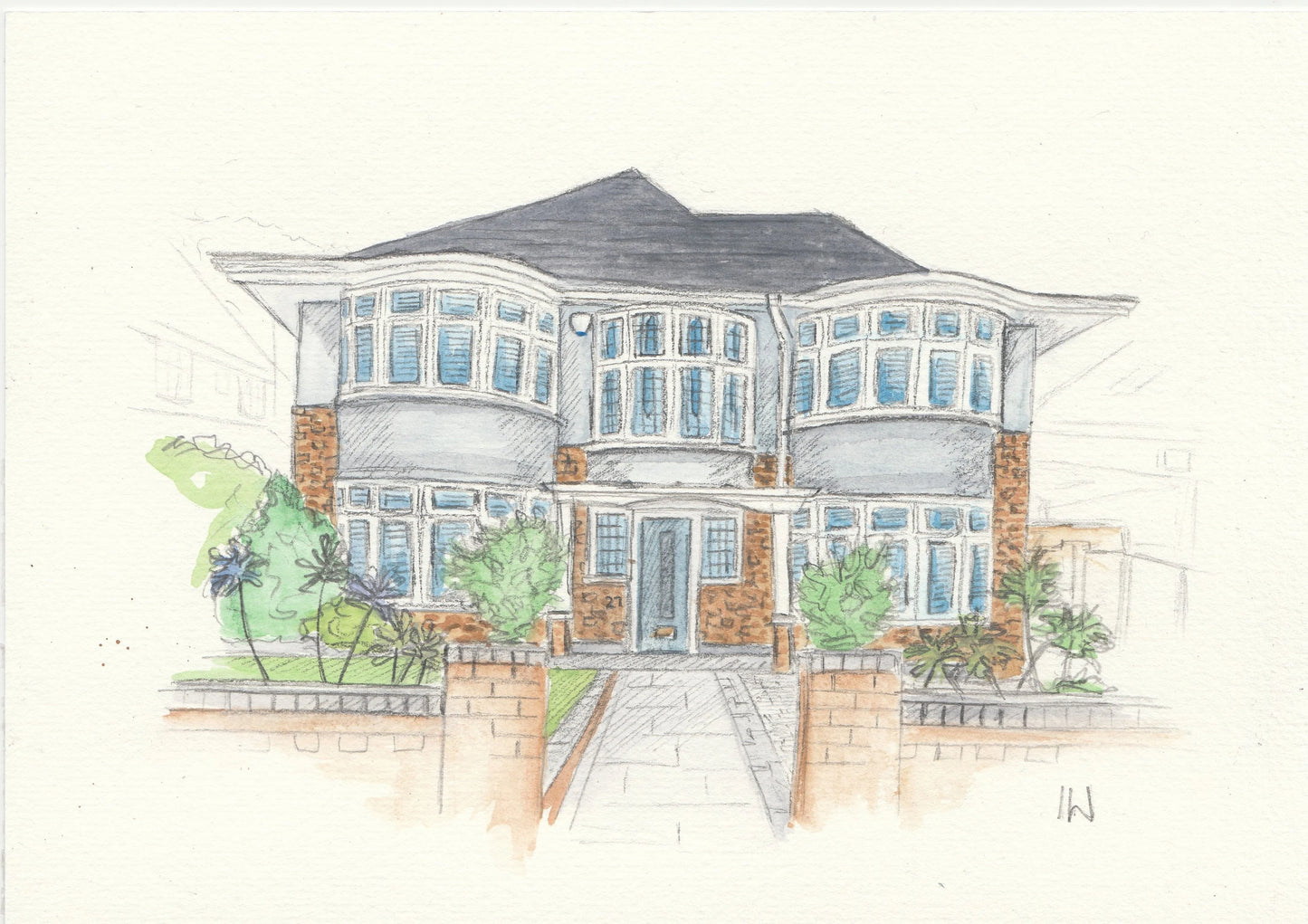 Watercolour House Portrait