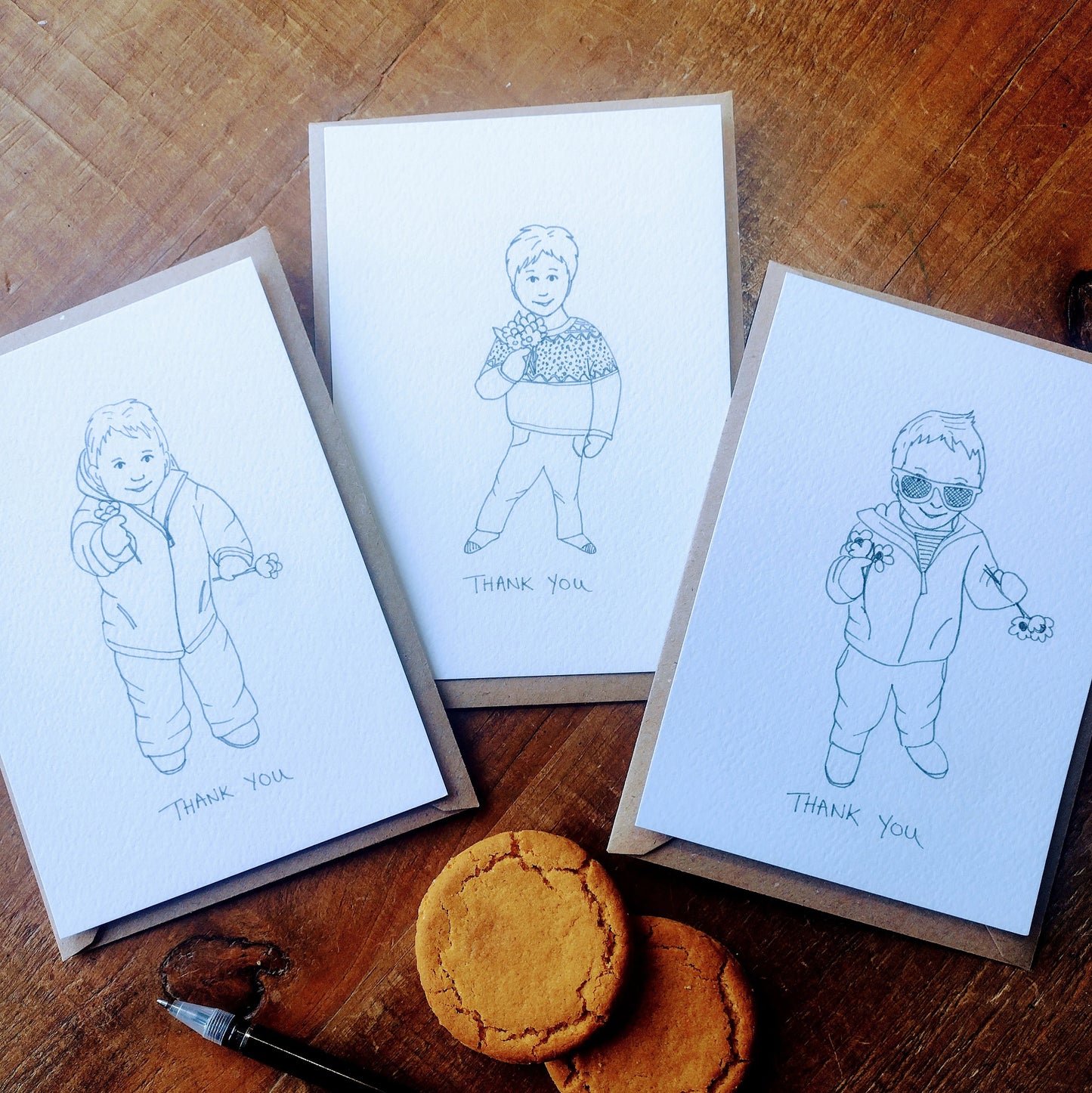 Set of 6 Thank You Cards