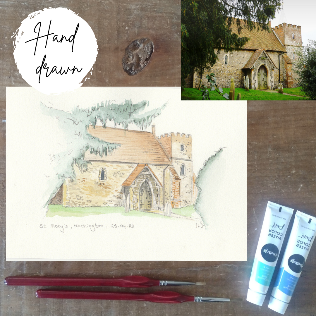 Wedding Venue and Church Watercolour Portrait