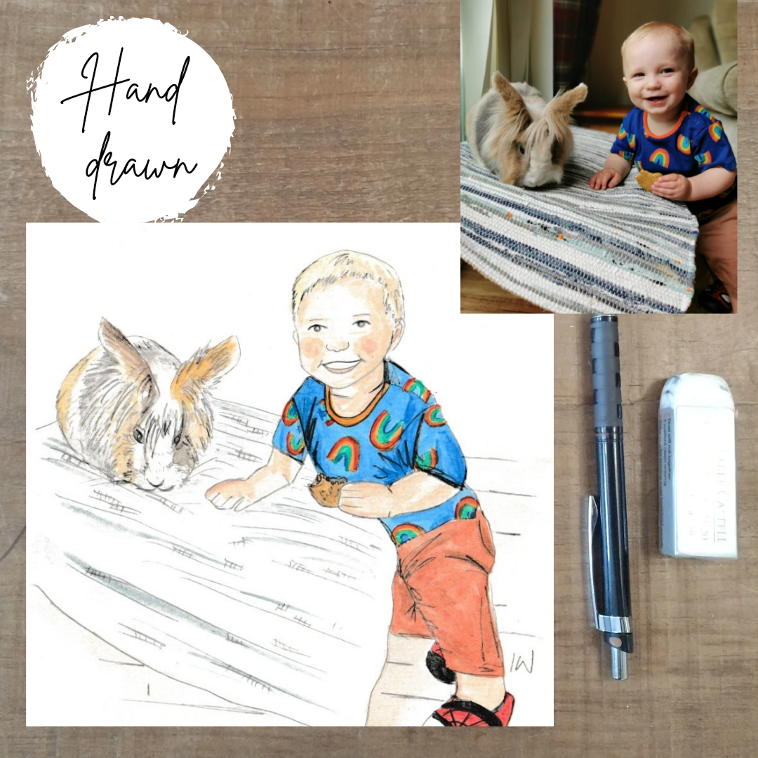 Watercolour Pet and Owner Portrait