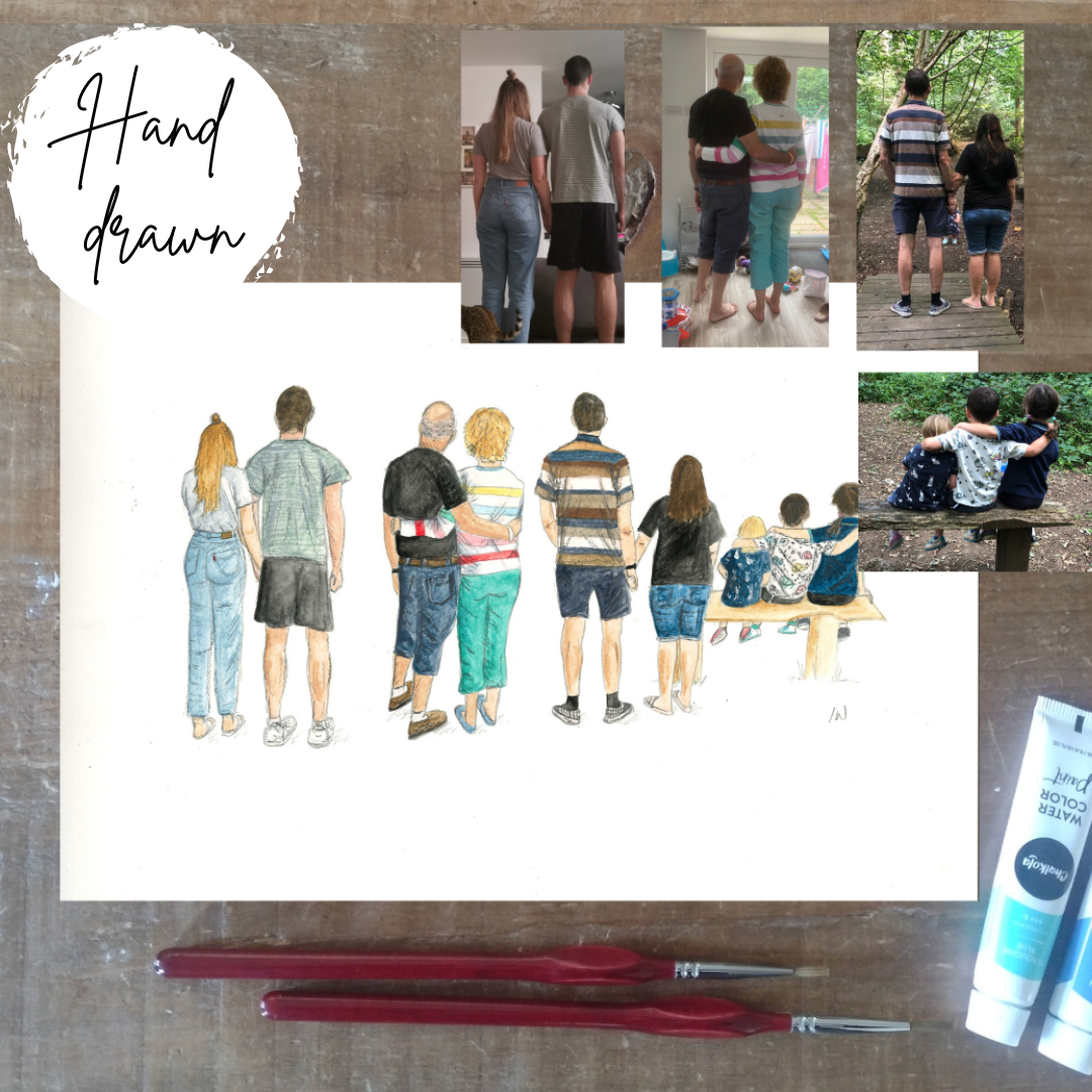 Extended Family and Friends Watercolour Portrait