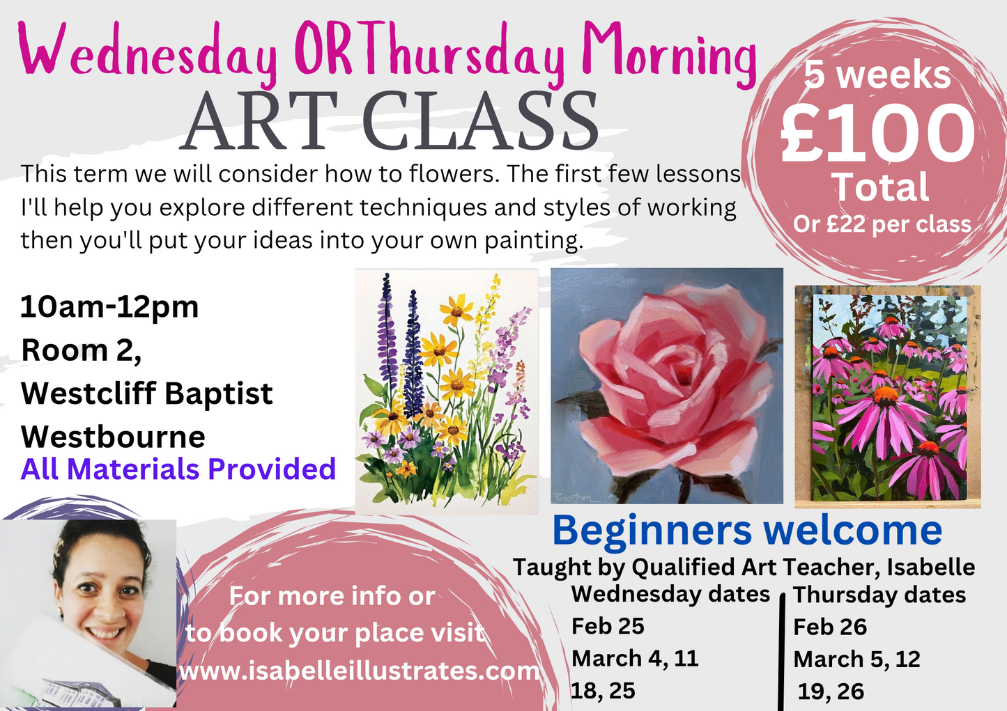 Wednesday OR Thursday morning Art classes